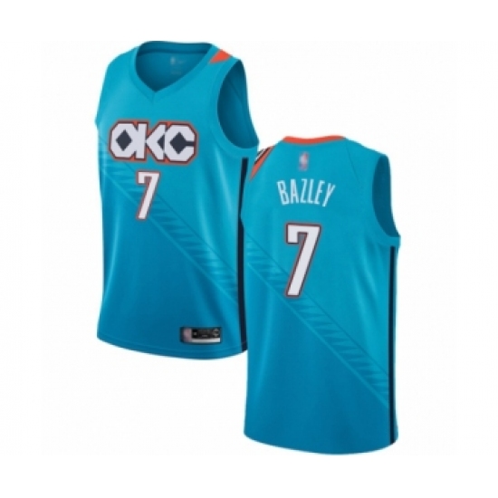 Men's Oklahoma City Thunder 7 Darius Bazley Authentic Turquoise Basketball Jersey - City Edition