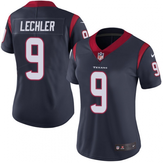 Women's Nike Houston Texans 9 Shane Lechler Elite Navy Blue Team Color NFL Jersey