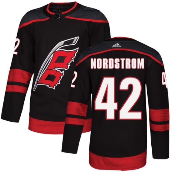 Men's Adidas Carolina Hurricanes 42 Joakim Nordstrom Authentic Black Alternate NHL Jersey