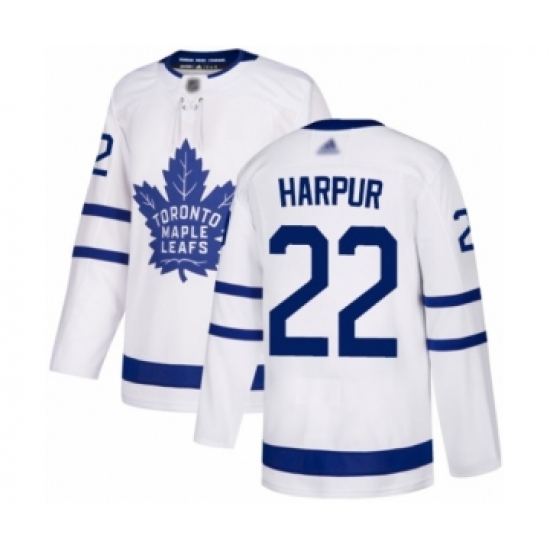 Men's Toronto Maple Leafs 22 Ben Harpur Authentic White Away Hockey Jersey