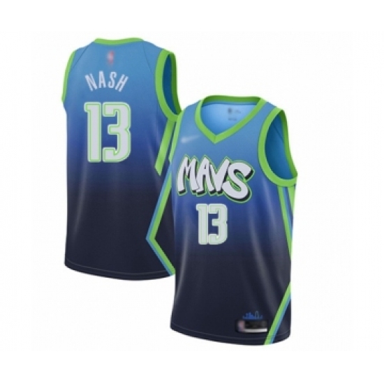 Youth Dallas Mavericks 13 Steve Nash Swingman Blue Basketball Jersey - 2019 20 City Edition