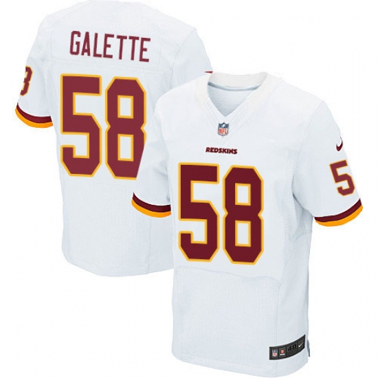 Men's Nike Washington Redskins 58 Junior Galette Elite White NFL Jersey