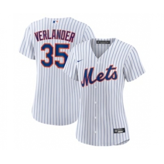 Women's New York Mets 35 Justin Verlander White Stitched MLB Cool Base Nike Jersey