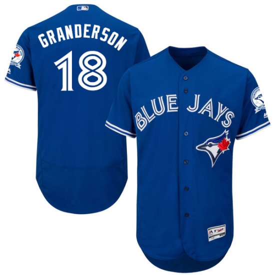 Men's Majestic Toronto Blue Jays 18 Curtis Granderson Royal Blue Alternate Flex Base Authentic Collection MLB Jersey