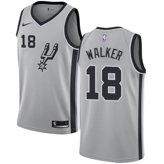 Women's Nike San Antonio Spurs 18 Lonnie Walker Swingman Silver NBA Jersey Statement Edition