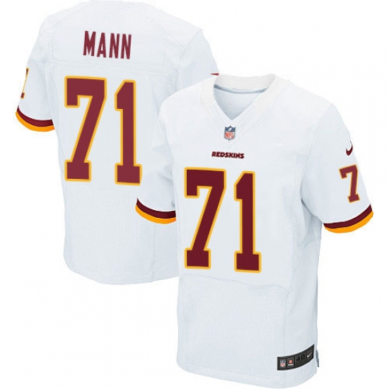 Men's Nike Washington Redskins 71 Charles Mann Elite White NFL Jersey