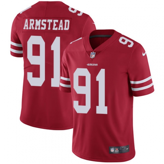 Youth Nike San Francisco 49ers 91 Arik Armstead Red Team Color Vapor Untouchable Limited Player NFL Jersey