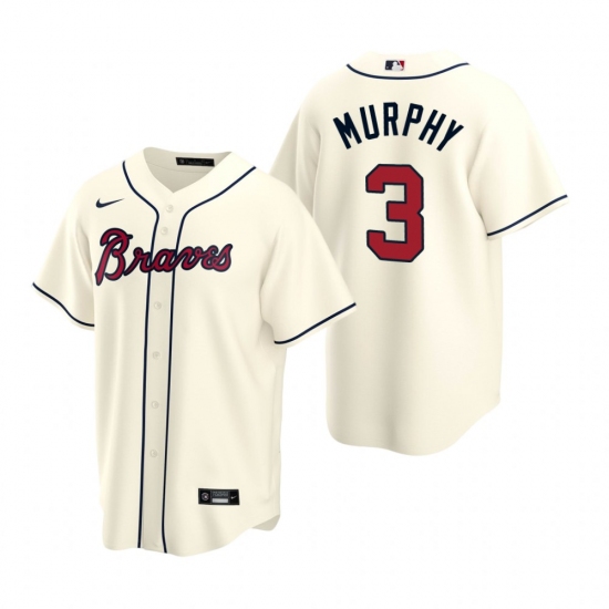 Men's Nike Atlanta Braves 3 Dale Murphy Cream Alternate Stitched Baseball Jersey