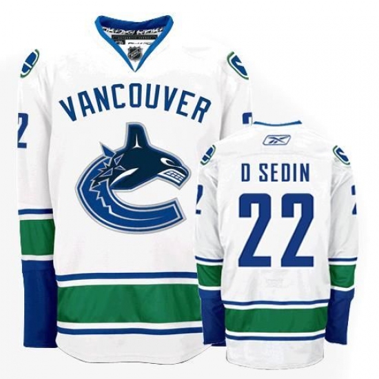 Youth Reebok Vancouver Canucks 22 Daniel Sedin Authentic White Away NHL Jersey