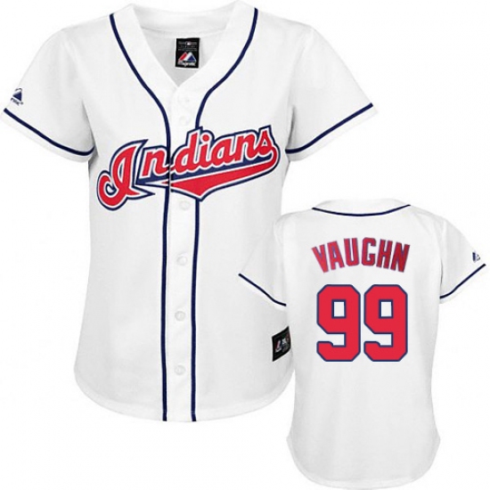 Women's Majestic Cleveland Indians 99 Ricky Vaughn Authentic White MLB Jersey