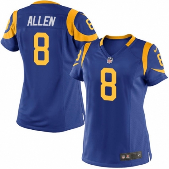 Women's Nike Los Angeles Rams 8 Brandon Allen Game Royal Blue Alternate NFL Jersey