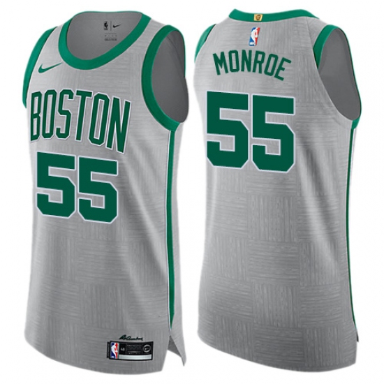 Men's Nike Boston Celtics 55 Greg Monroe Authentic Gray NBA Jersey - City Edition