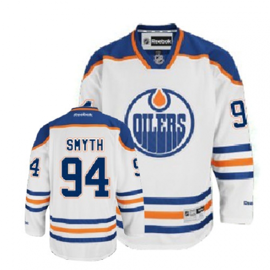 Men's Reebok Edmonton Oilers 94 Ryan Smyth Authentic White Away NHL Jersey