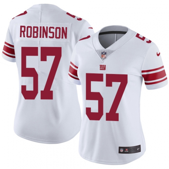 Women's Nike New York Giants 57 Keenan Robinson Elite White NFL Jersey