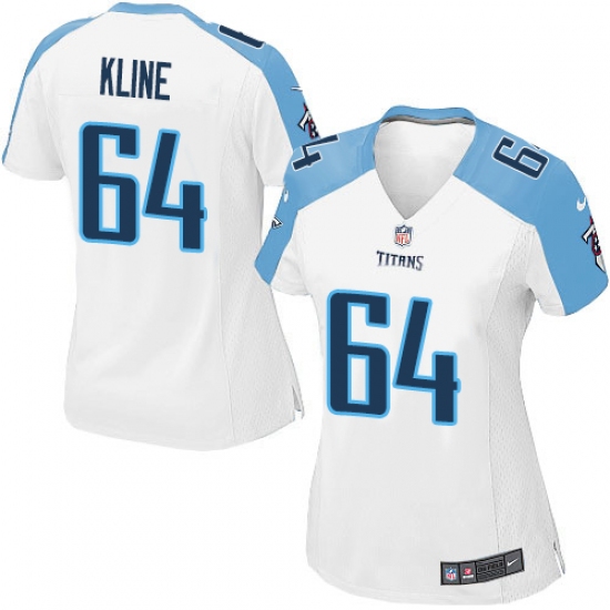 Women's Nike Tennessee Titans 64 Josh Kline Game White NFL Jersey