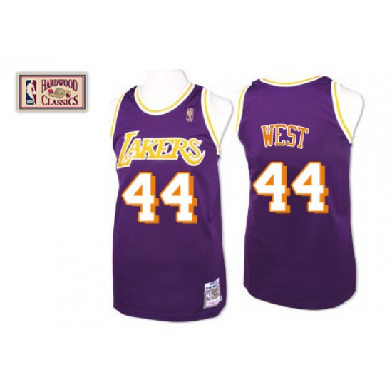 Men's Mitchell and Ness Los Angeles Lakers 44 Jerry West Swingman Purple Throwback NBA Jersey