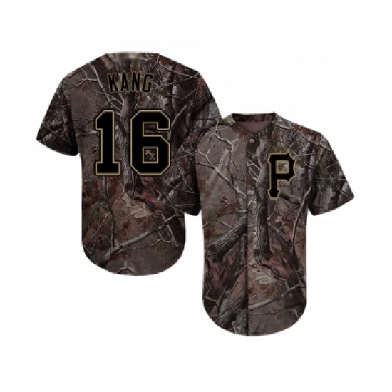 Men's Pittsburgh Pirates 16 Jung-ho Kang Authentic Camo Realtree Collection Flex Base Baseball Jersey