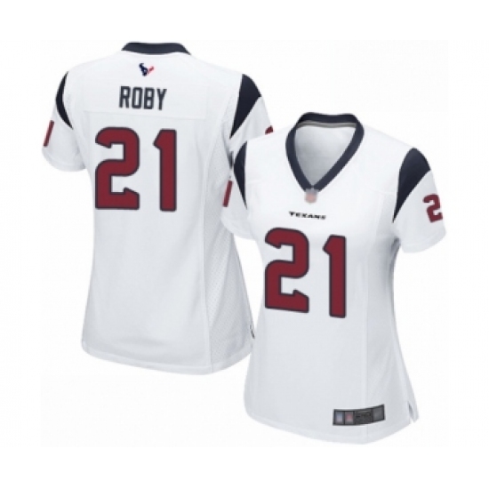 Women's Houston Texans 21 Bradley Roby Game White Football Jersey