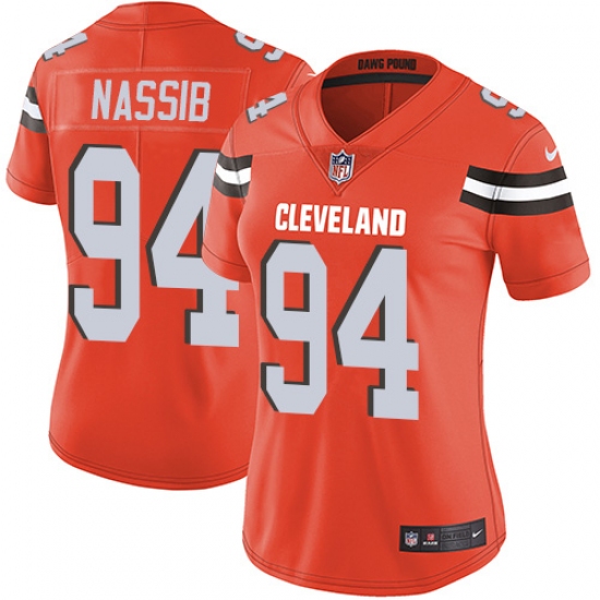 Women's Nike Cleveland Browns 94 Carl Nassib Orange Alternate Vapor Untouchable Limited Player NFL Jersey