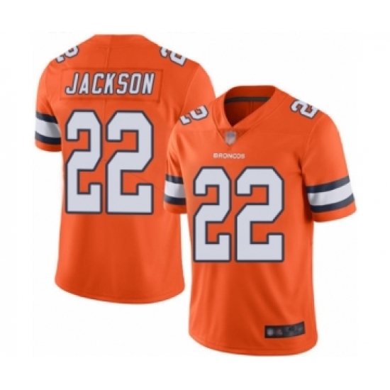 Men's Denver Broncos 22 Kareem Jackson Limited Orange Rush Vapor Untouchable Football Jersey