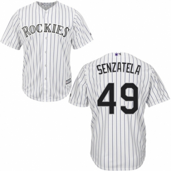 Men's Majestic Colorado Rockies 49 Antonio Senzatela Replica White Home Cool Base MLB Jersey