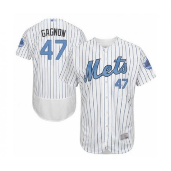 Men's New York Mets 47 Drew Gagnon Authentic White 2016 Father's Day Fashion Flex Base Baseball Player Jersey