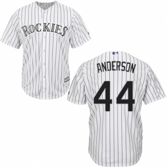 Men's Majestic Colorado Rockies 44 Tyler Anderson Replica White Home Cool Base MLB Jersey