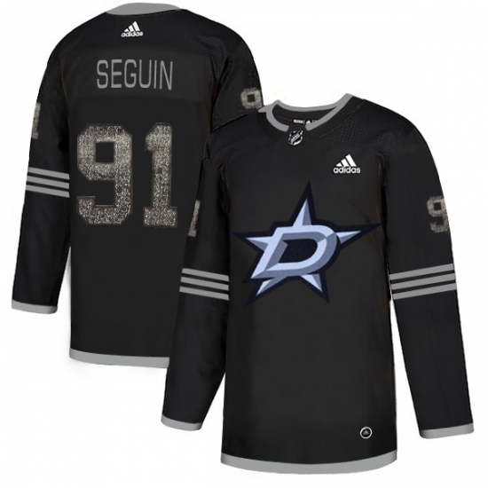 Men's Adidas Dallas Stars 91 Tyler Seguin Black Authentic Classic Stitched NHL Jersey