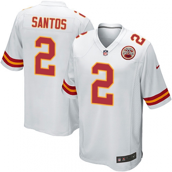 Men's Nike Kansas City Chiefs 2 Cairo Santos Game White NFL Jersey