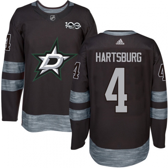 Men's Adidas Dallas Stars 4 Craig Hartsburg Premier Black 1917-2017 100th Anniversary NHL Jersey