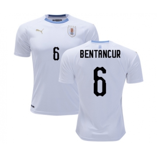 Uruguay 6 Bentancur Away Soccer Country Jersey