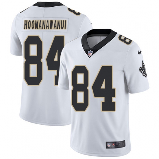 Men's Nike New Orleans Saints 84 Michael Hoomanawanui White Vapor Untouchable Limited Player NFL Jersey