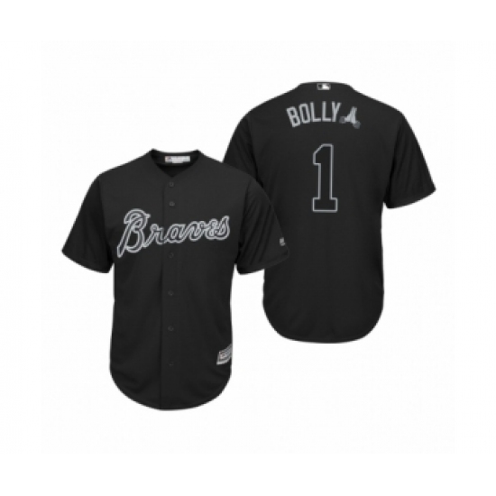 Youth Atlanta Braves 1 Ozzie Albies Bolly Black 2019 Players Weekend Replica Jersey