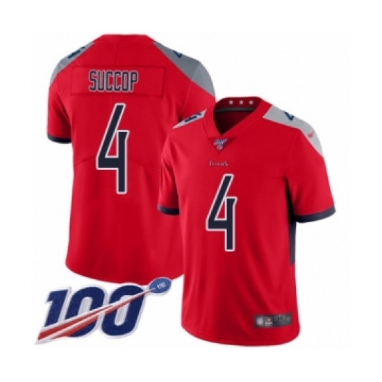 Youth Tennessee Titans 4 Ryan Succop Limited Red Inverted Legend 100th Season Football Jersey