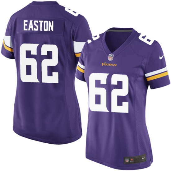 Women's Nike Minnesota Vikings 62 Nick Easton Game Purple Team Color NFL Jersey