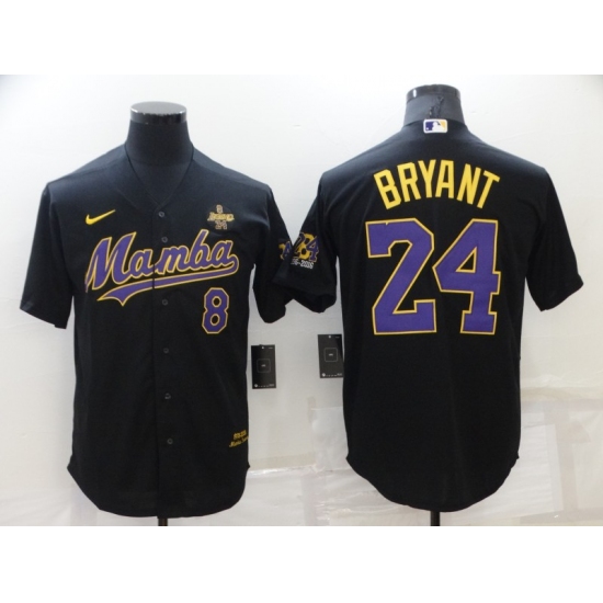 Men's Los Angeles Lakers 24 Kobe Bryant Mamba Black Jersey