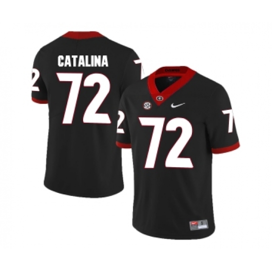 Georgia Bulldogs 72 Tyler Catalina Black College Football Jersey