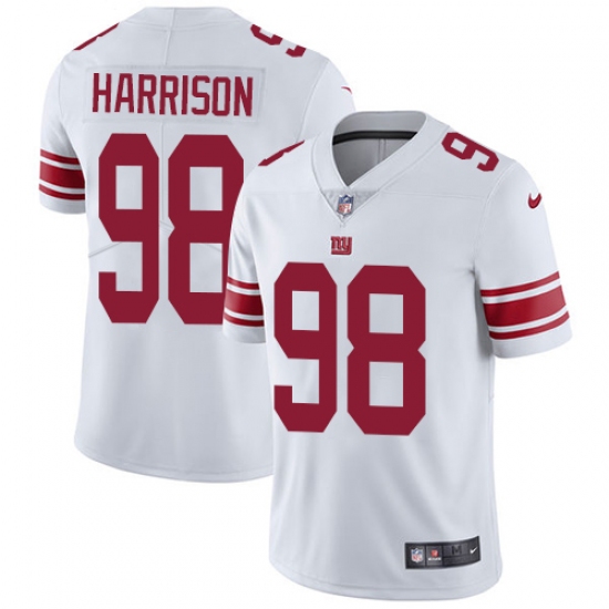 Men's Nike New York Giants 98 Damon Harrison White Vapor Untouchable Limited Player NFL Jersey