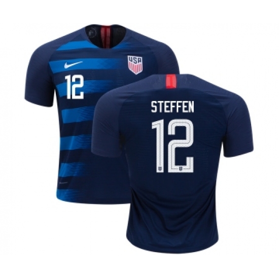 USA 12 Steffen Away Kid Soccer Country Jersey