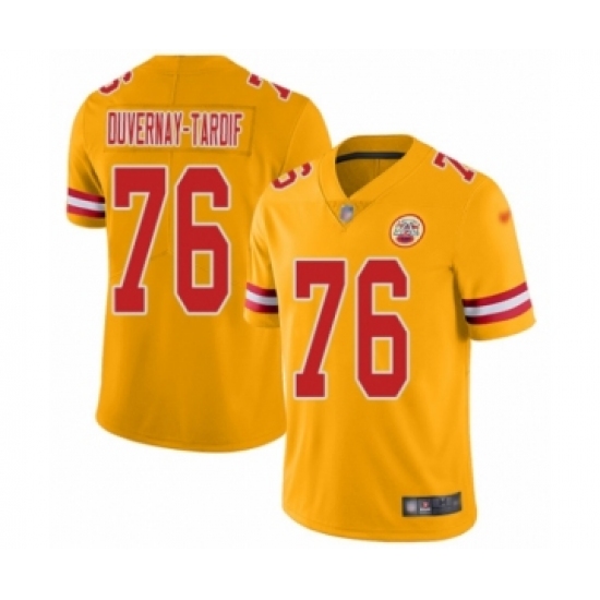 Youth Kansas City Chiefs 76 Laurent Duvernay-Tardif Limited Gold Inverted Legend Football Jersey