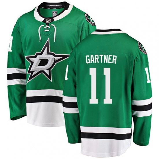 Men's Dallas Stars 11 Mike Gartner Fanatics Branded Green Home Breakaway NHL Jersey