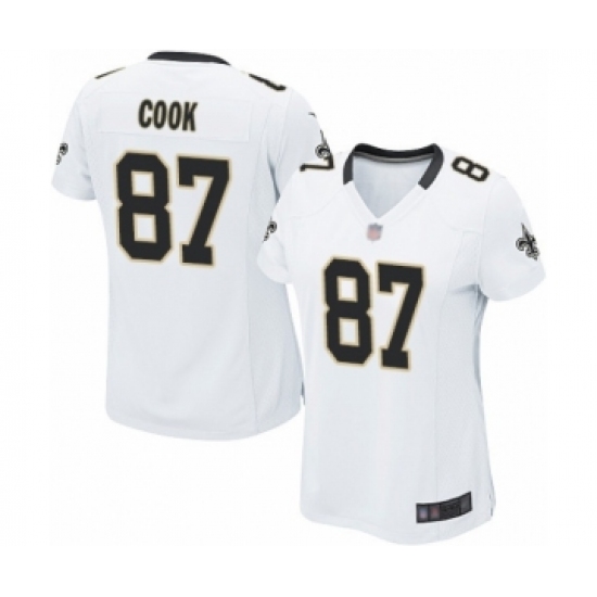 Women's New Orleans Saints 87 Jared Cook Game White Football Jersey