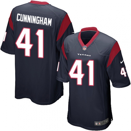 Men's Nike Houston Texans 41 Zach Cunningham Game Navy Blue Team Color NFL Jersey