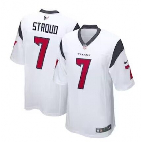 Men's Houston Texans 7 C.J. Stroud Nike White 2023 NFL Draft First Round Pick Limited Jersey