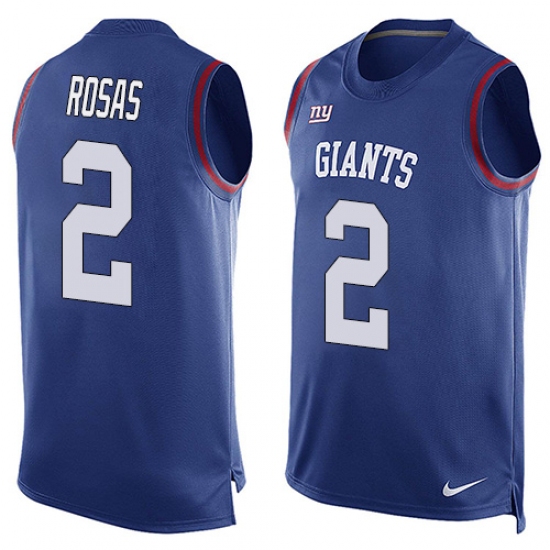 Men's Nike New York Giants 2 Aldrick Rosas Limited Royal Blue Player Name & Number Tank Top NFL Jersey