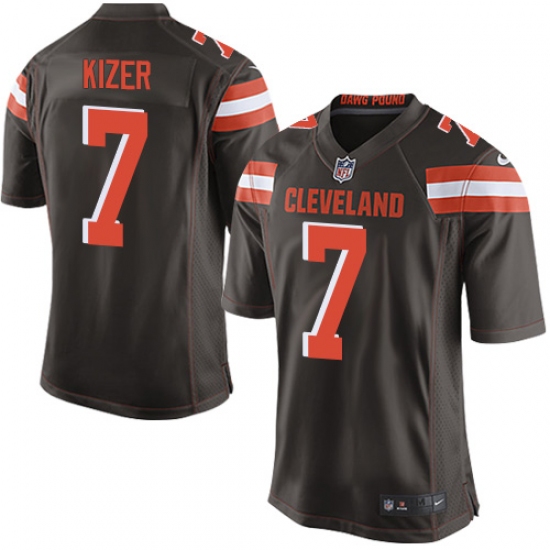 Men's Nike Cleveland Browns 7 DeShone Kizer Game Brown Team Color NFL Jersey