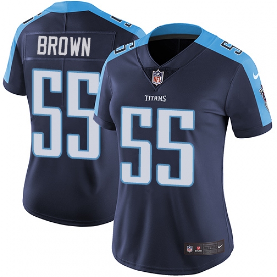 Women's Nike Tennessee Titans 55 Jayon Brown Navy Blue Alternate Vapor Untouchable Elite Player NFL Jersey