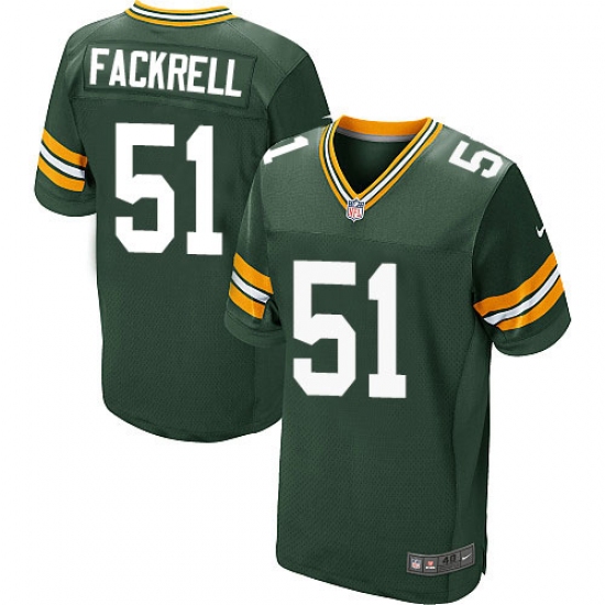 Men's Nike Green Bay Packers 51 Kyler Fackrell Elite Green Team Color NFL Jersey