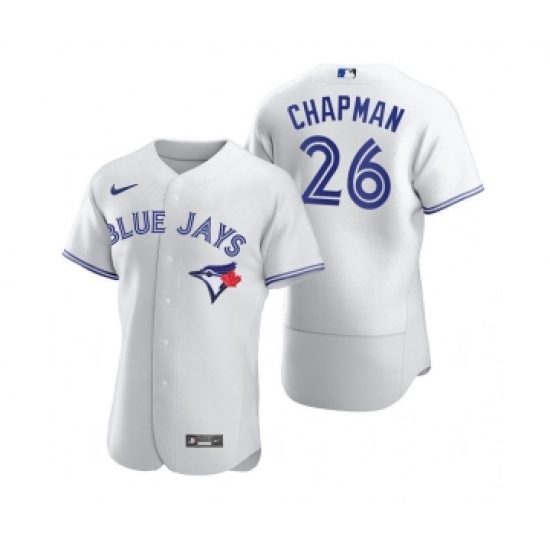 Men's Toronto Blue Jays 26 Matt Chapman White Flex Base Stitched Baseball Jersey