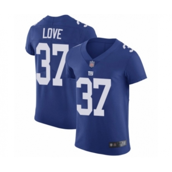 Men's New York Giants 37 Julian Love Royal Blue Team Color Vapor Untouchable Elite Player Football Jersey